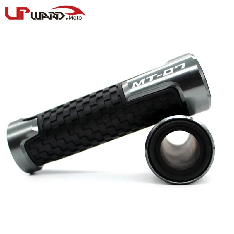 Yamaha MT-07 FZ-07 CNC Billet Aluminum Motorcycle Handlebar Grips 7/8" 22mm Universal Anti-Slip Rubber End Grips for MT07 FZ07 2014 2015 2016 2017 2018 2019 – 7 Colors (1 Pair)