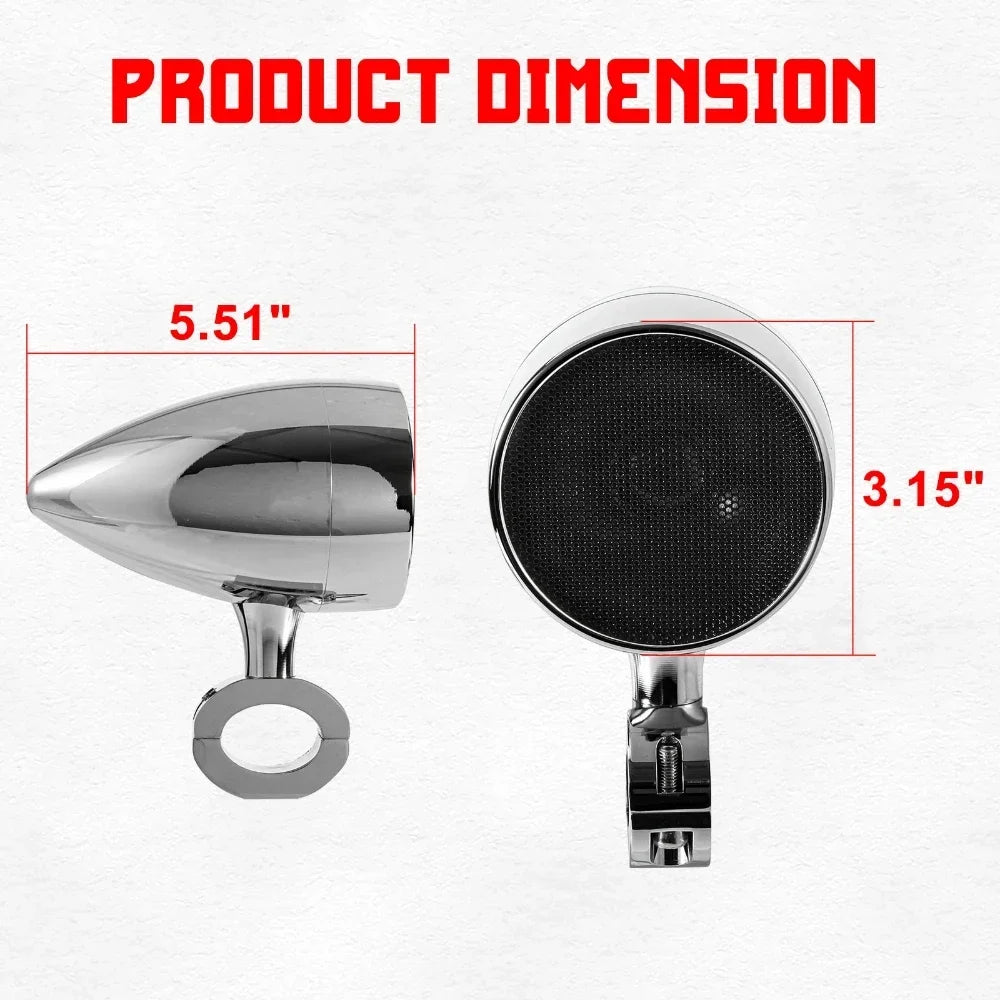 Motorcycle Speakers – 3-Inch High-Power Bluetooth Audio with Remote Control
