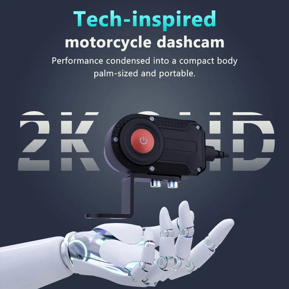WDSZKMYF 2K HD IP65 Waterproof Motorcycle Dash Cam 170° WiFi Night Vision Loop Recording Motorcycle Camera Black Box for Motorcycle E-Bike Bicycle Mountain Bike
