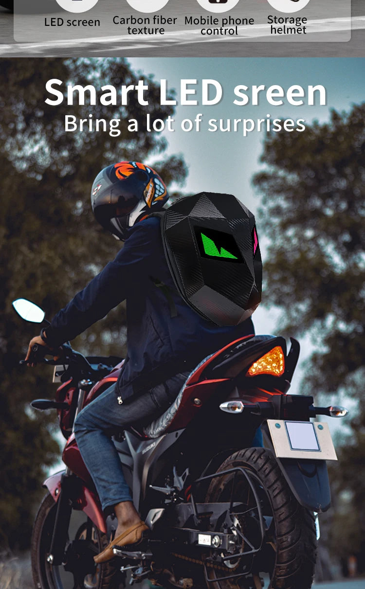 Motorcycle Backpack – Hard Shell Waterproof Helmet & Riding Gear Bag
