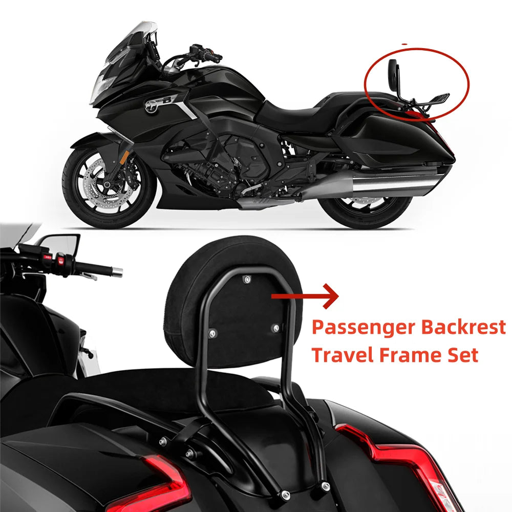 For BMW K1600B K1600 Motorcycle Passenger Backrest  2018-2025 Set Rest Seat Cushion Pad Accessories Sissy Bar Rear Backrest