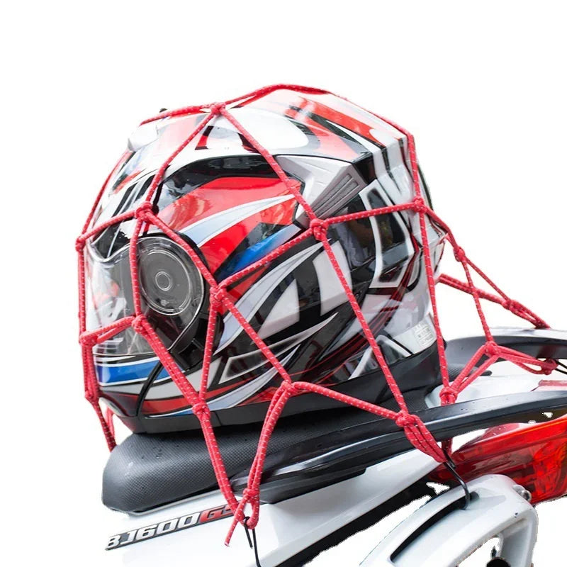 Motorcycle Cargo Net – Elastic Reflective Bungee Net for Helmet & Luggage