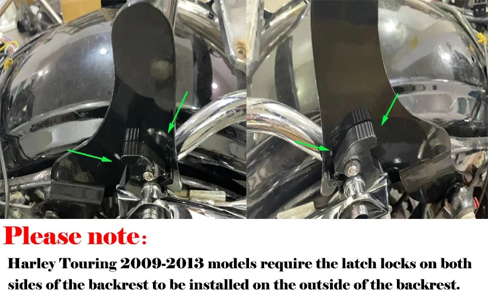 Motorcycle 16'' Detachable Rear Passenger Backrests Sissy Bar Pad For Harley Touring CVO Road King Electra Street Glide 09-2025