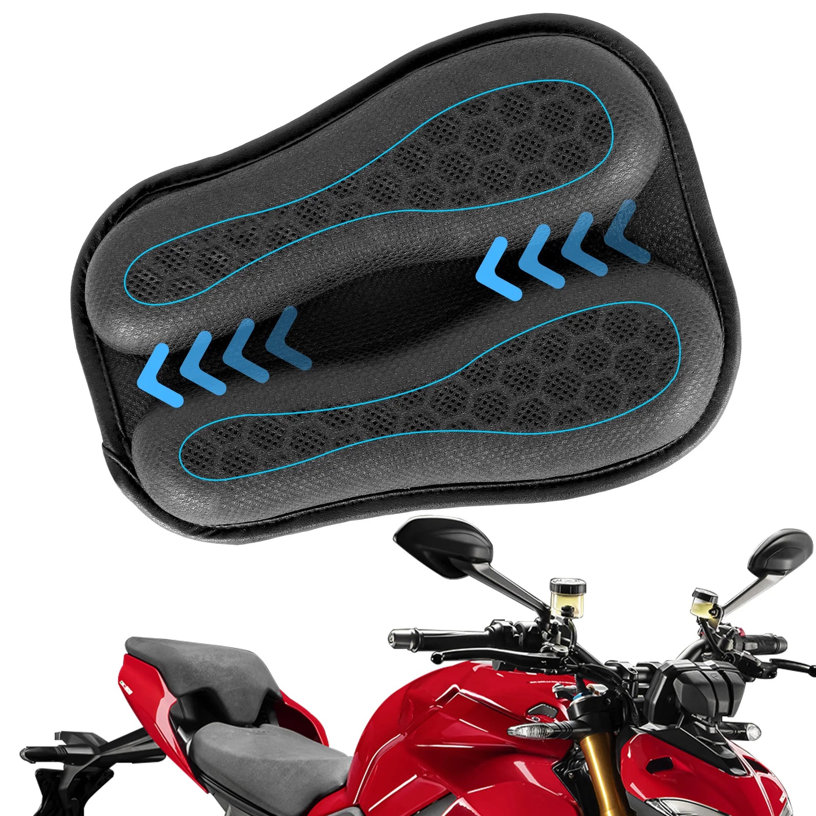 Motorcycle Seat Cushion – 3D Honeycomb Gel Pad Anti-Slip
