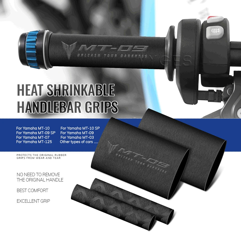 Yamaha MT-03 / MT-07 / MT-09 / MT-10 / MT-125 Heat Shrinkable Handlebar Grip Cover – Brake & Clutch Lever Sleeve – 6 Variants – $16