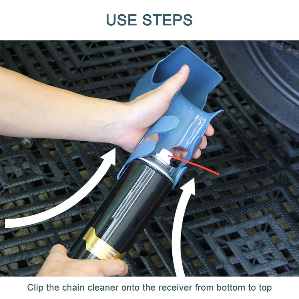 4-in-1 Motorcycle & Bicycle Chain Cleaning Kit – Oil Storage Box Anti-Spray Chain Scrubber & Lubrication Tool – Blue – from $8