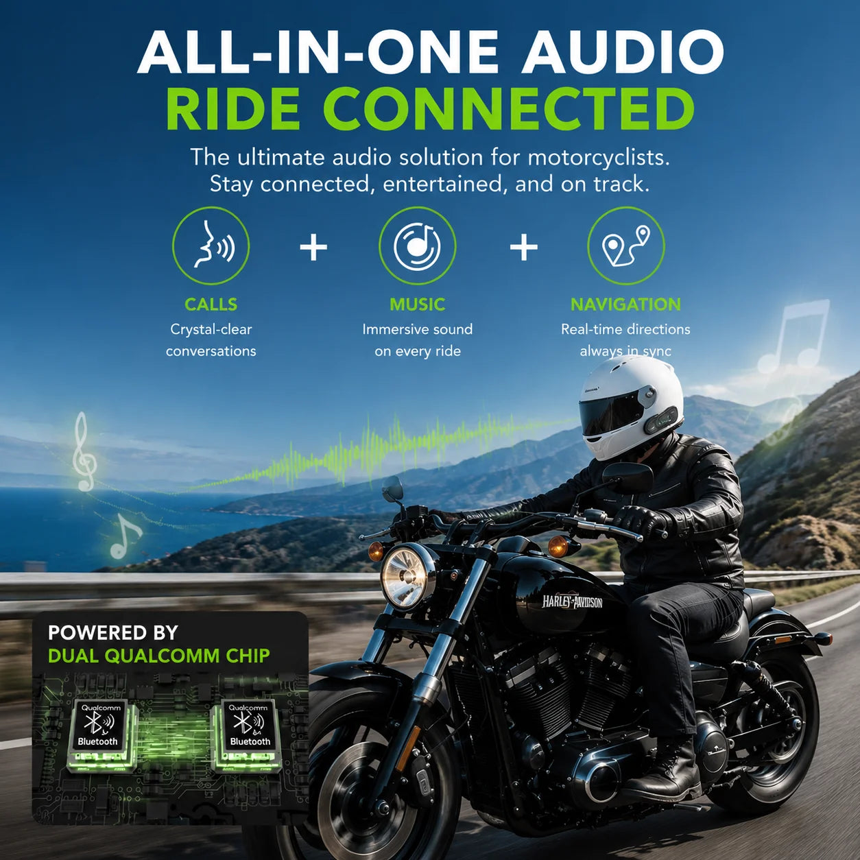 NYTALK N8 Motorcycle Bluetooth Intercom – 8-Rider Mesh Communication