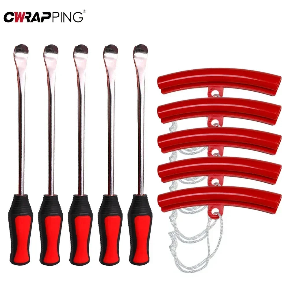 Motorcycle Wheel Rim Protector & Tire Changing Lever Spoon Kit – Wheel Guard with Crowbar – Car Bicycle Universal – from $12