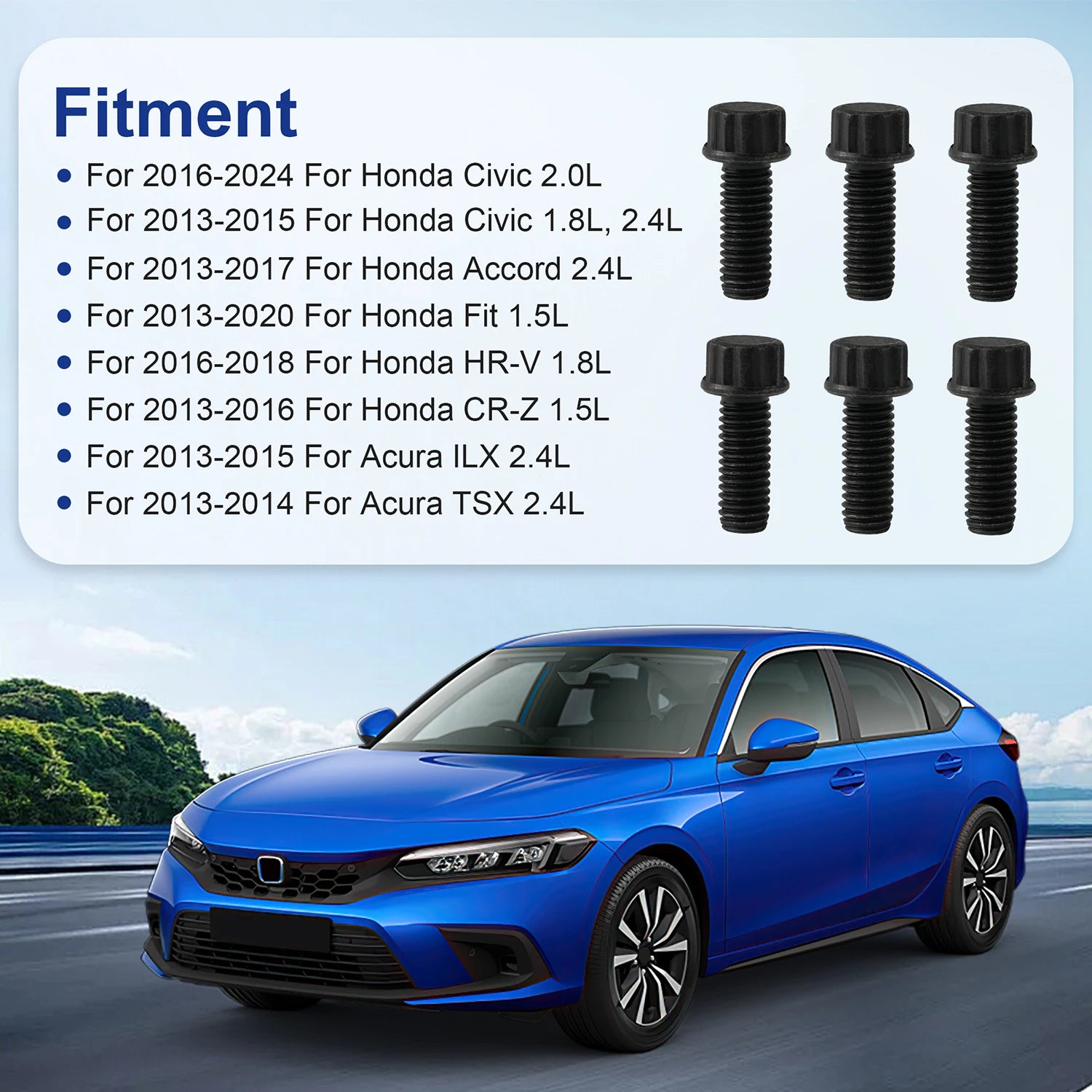 6Pcs Pressure Plate Bolt Set For Honda Accord Civic For Acura ILX TSX D B F K H Series 90034-P10-A01