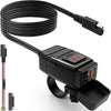 Extractme Waterproof Motorcycle USB Charger – QC3.0 + Type-C 6.4A Power Socket with Voltmeter & Cord