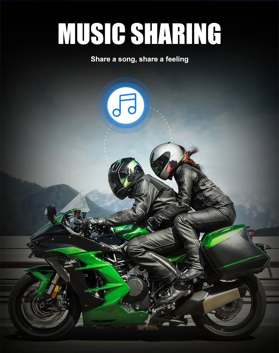 Mornystar S8 Motorcycle Bluetooth Intercom – 6-Rider Music Sharing