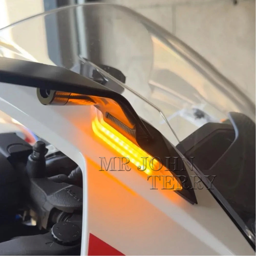Motorcycle Rearview Rear View Side Mirrors With LED Turn Signal Light For BMW S1000RR S1000 RR S 1000 RR s1000rr 2019-2026