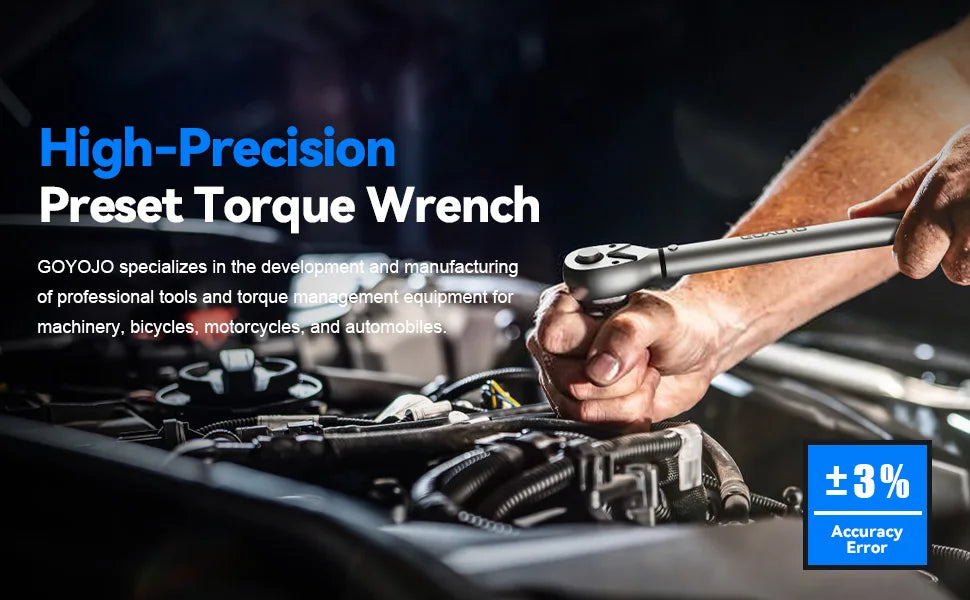 GOYOJO 3/8” Click Torque Wrench – 5–60 Nm / 3.69–44.27 ft-lb – Dual-Scale – 72-Tooth – US Stock – Storage Box – $39