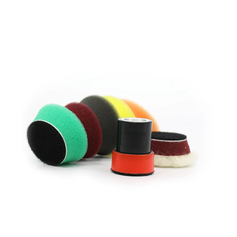 DETAILING 2-Inch Mini Foam & Wool Polishing Pad Kit – 9 / 12 / 29 Pcs – Cutting Polishing Finishing – Car Motorcycle Wheel Hub – Hook & Loop – $20–73