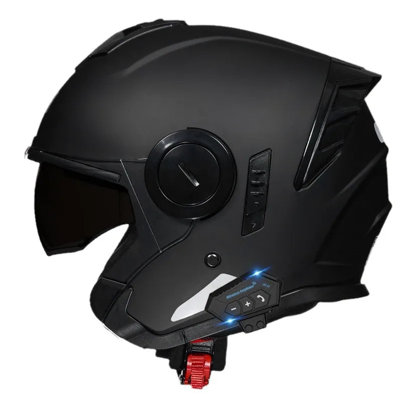Three Quarter Open Face Helmets with Built In Bluetooth Headset