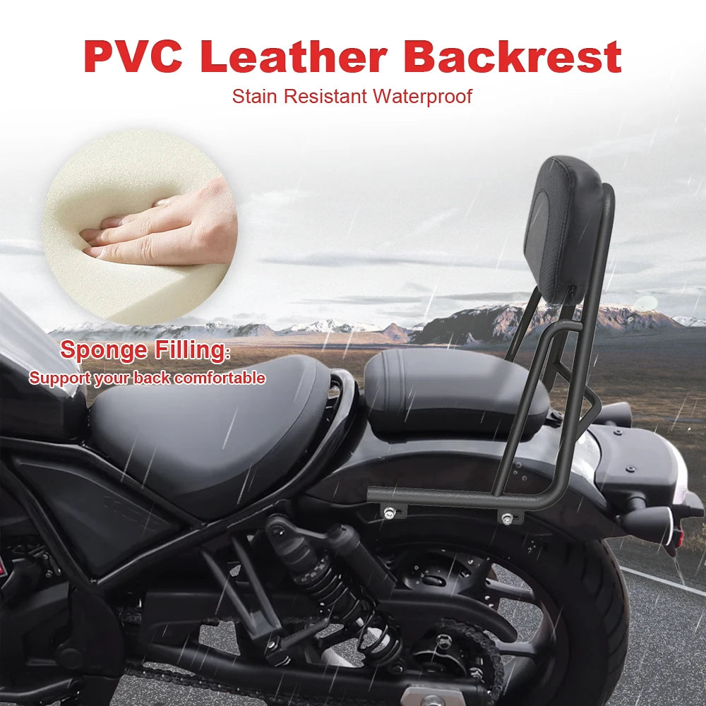 Motorcycle Passenger Sissy Bar Backrest with Cushion Pad CMX1100 CMX 1100 2021 2022 2023 2024 2025 Fit For Honda