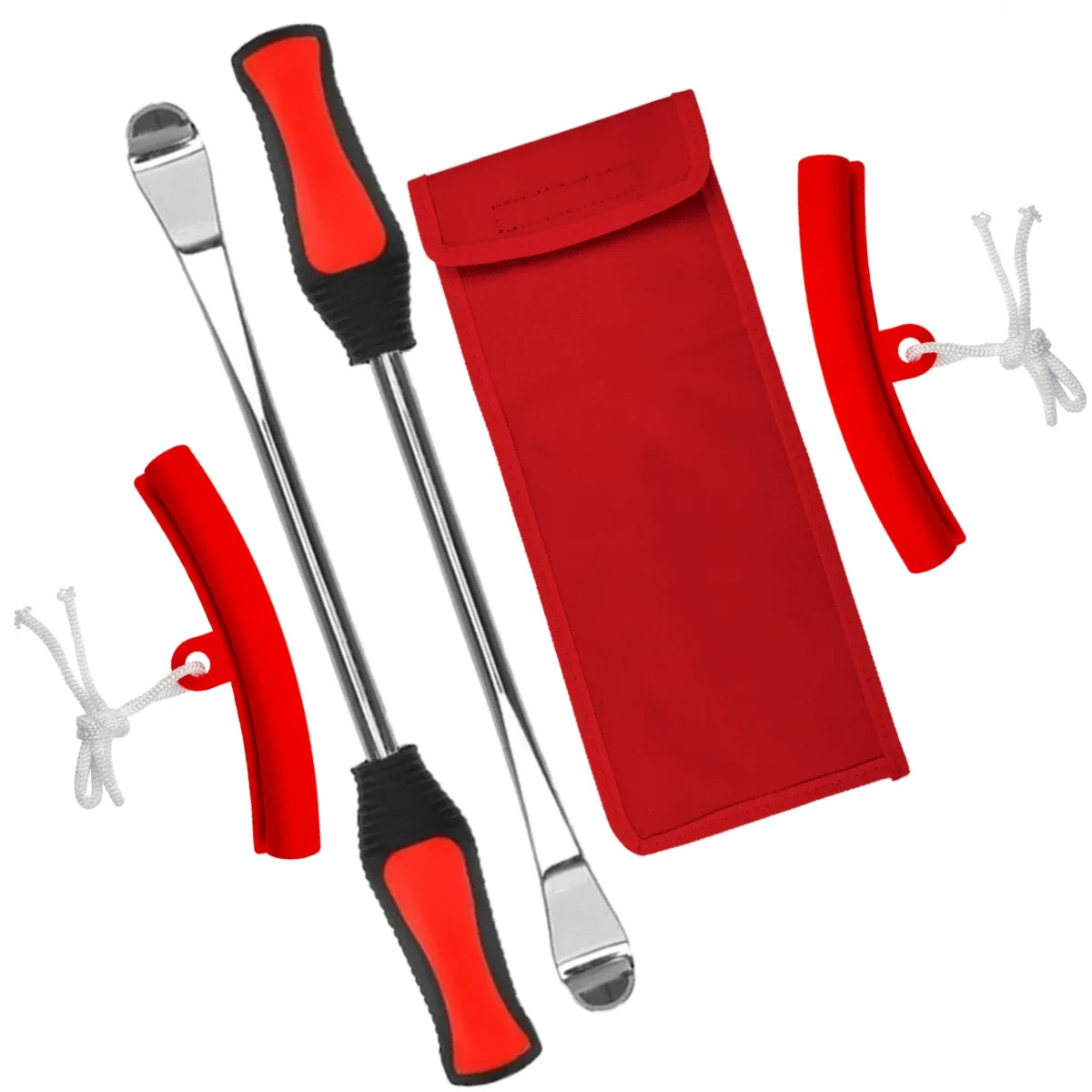 Motorcycle Tire Spoon Lever Kit with Rim Protectors – 30cm Manganese Steel – Car Bike ATV Tire Changing Tools – 5 / 6 / 12pcs – $18–23