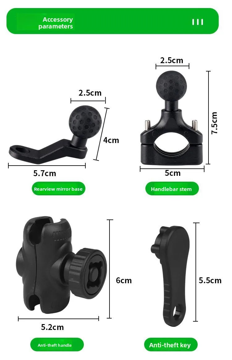 New Motorcycle Phone Holder, 15W Fast Wireless Charging, Shockproof Navigation Bracket with Anti-Theft Lock, Universal