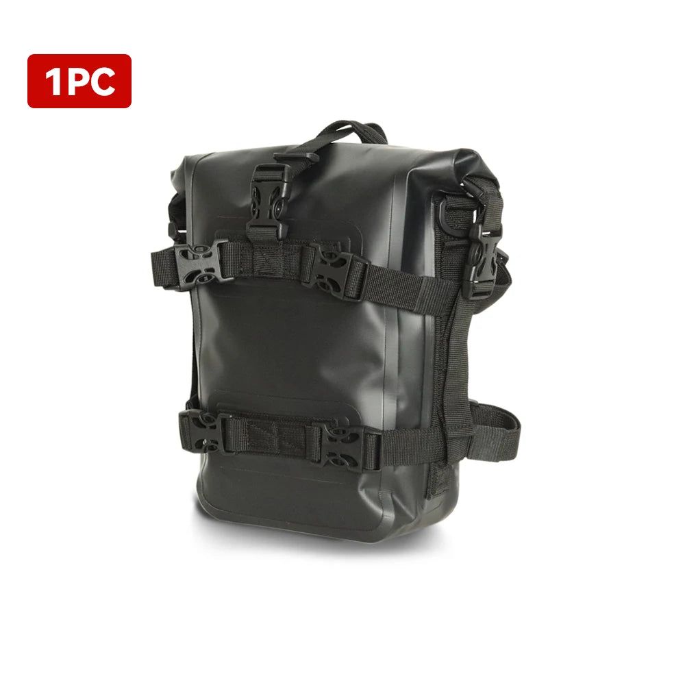 WUMFIRE Motorcycle Bumpers Bag Waterproof 5L-8L Motorcycle Side Frame Bag Motorcycle Crash Bar Bag Universal Saddlebag Tools Storage Bag for BMW R1250GS Honda Suzuki Yamaha – Black (1PC / 2PCS)