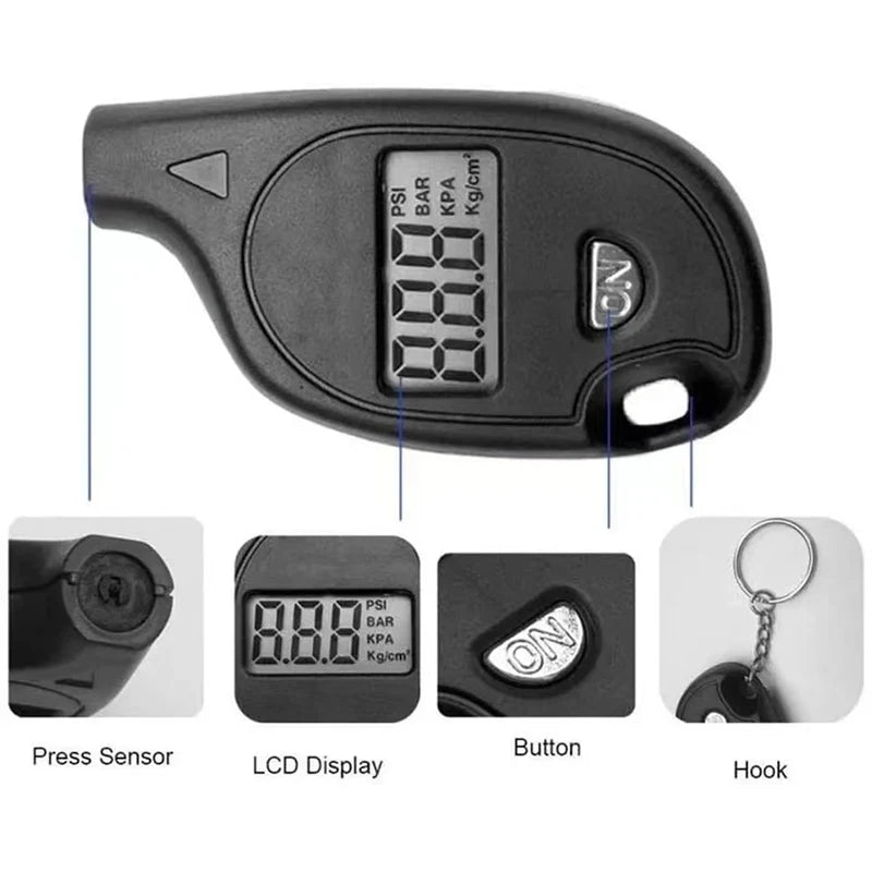 Digital Tire Pressure Gauge – LCD Display Tire Pressure Tester with Safety Alarm