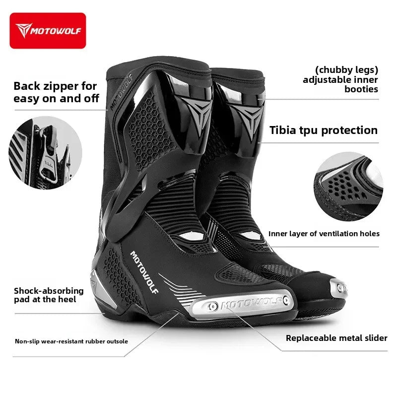 Riding Boots – Off-Road Motorcycle Racing Boots, Anti-Slip & Protective Touring Shoes