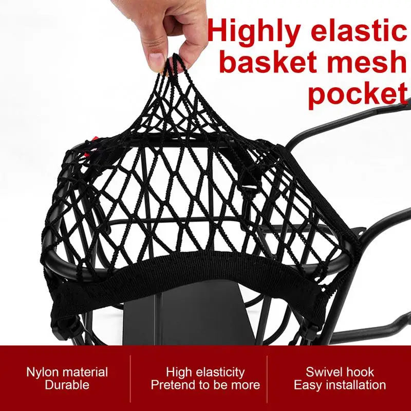 Motorcycle Net Cargo High Elastic Polyester Cargo Bungee Net with 4 Hooks Thickened Motorcycle Net Secure Easy Installation