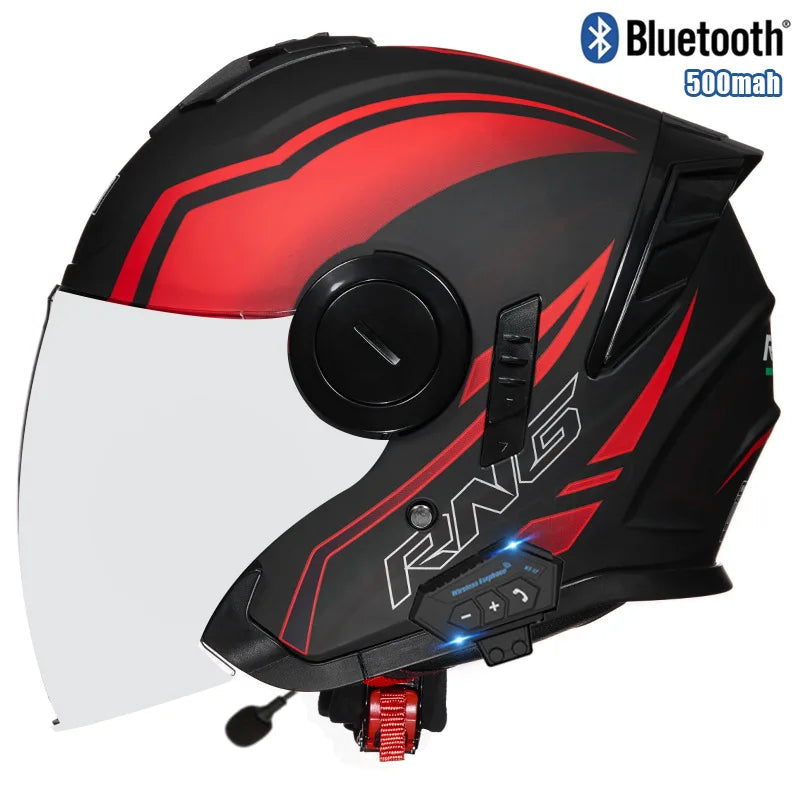 Three Quarter Open Face Helmets with Built In Bluetooth Headset