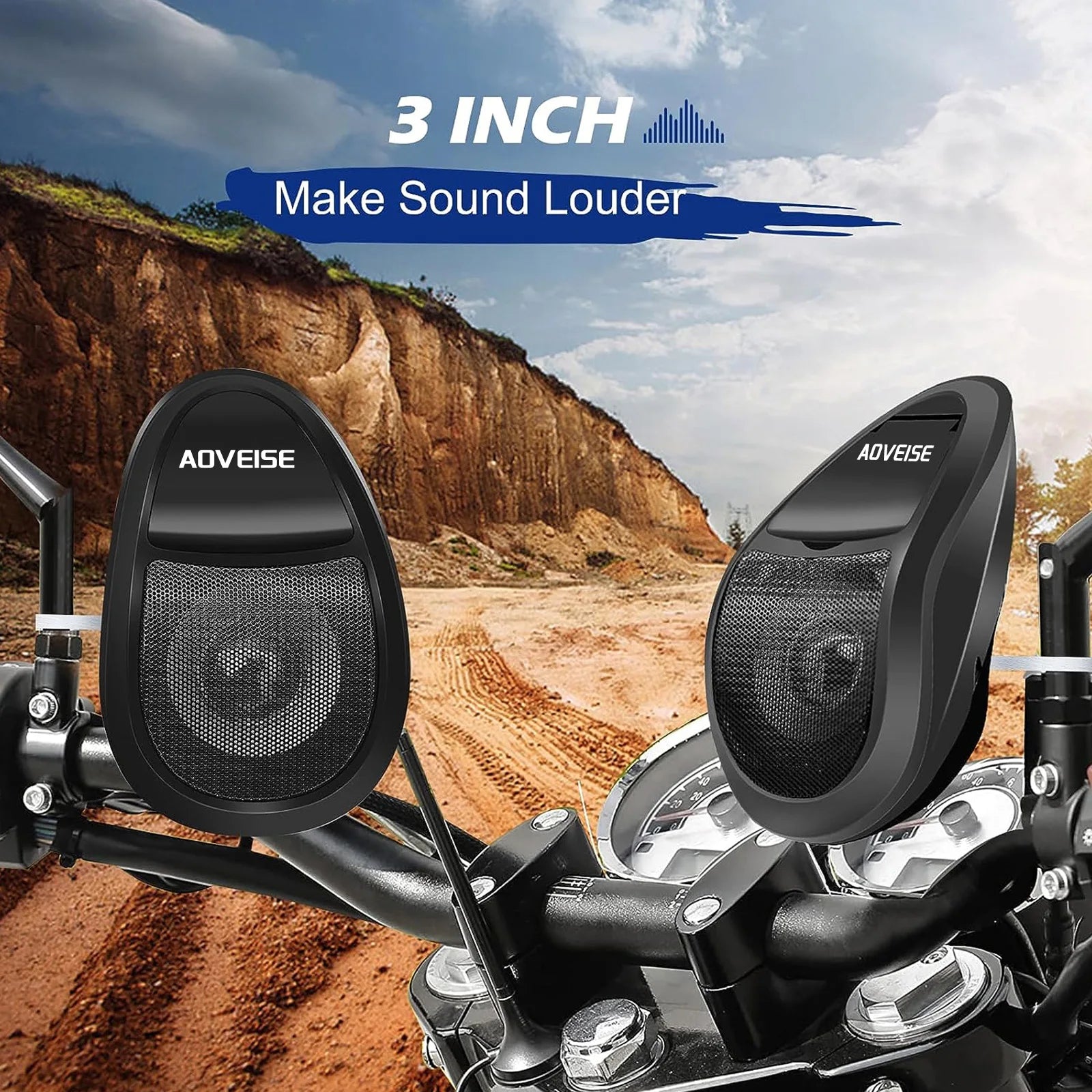 Motorcycle Speakers – Waterproof Bluetooth MP3 & FM Radio