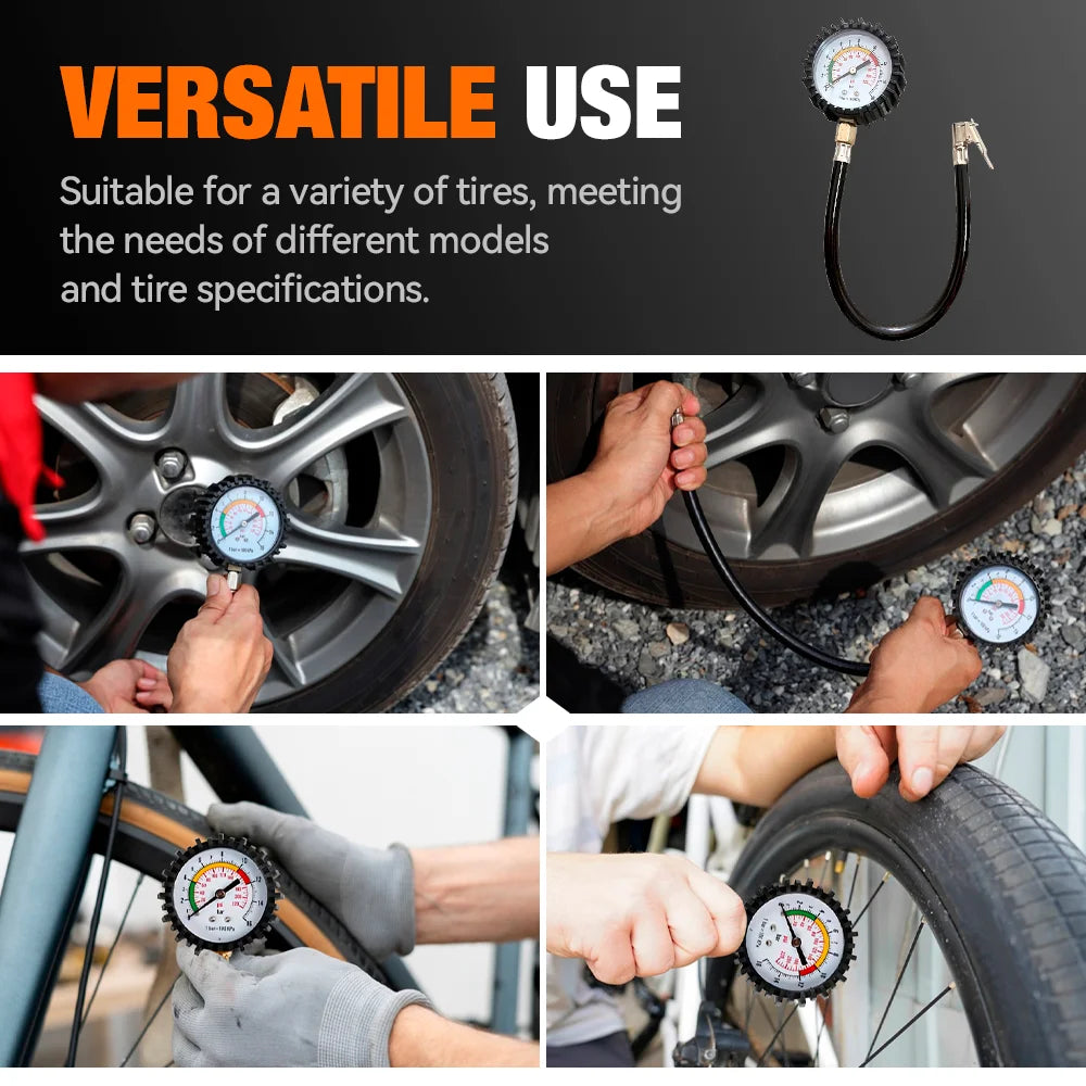 High-Precision Tire Pressure Gauge – Car, Motorcycle & Bicycle Tire Pressure Tester