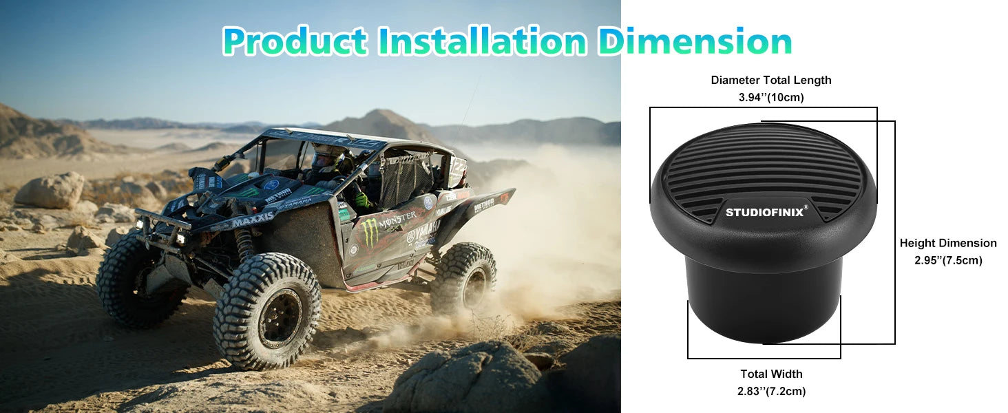 Motorcycle Speakers – Studiofinix 160W Marine Waterproof Bluetooth Audio