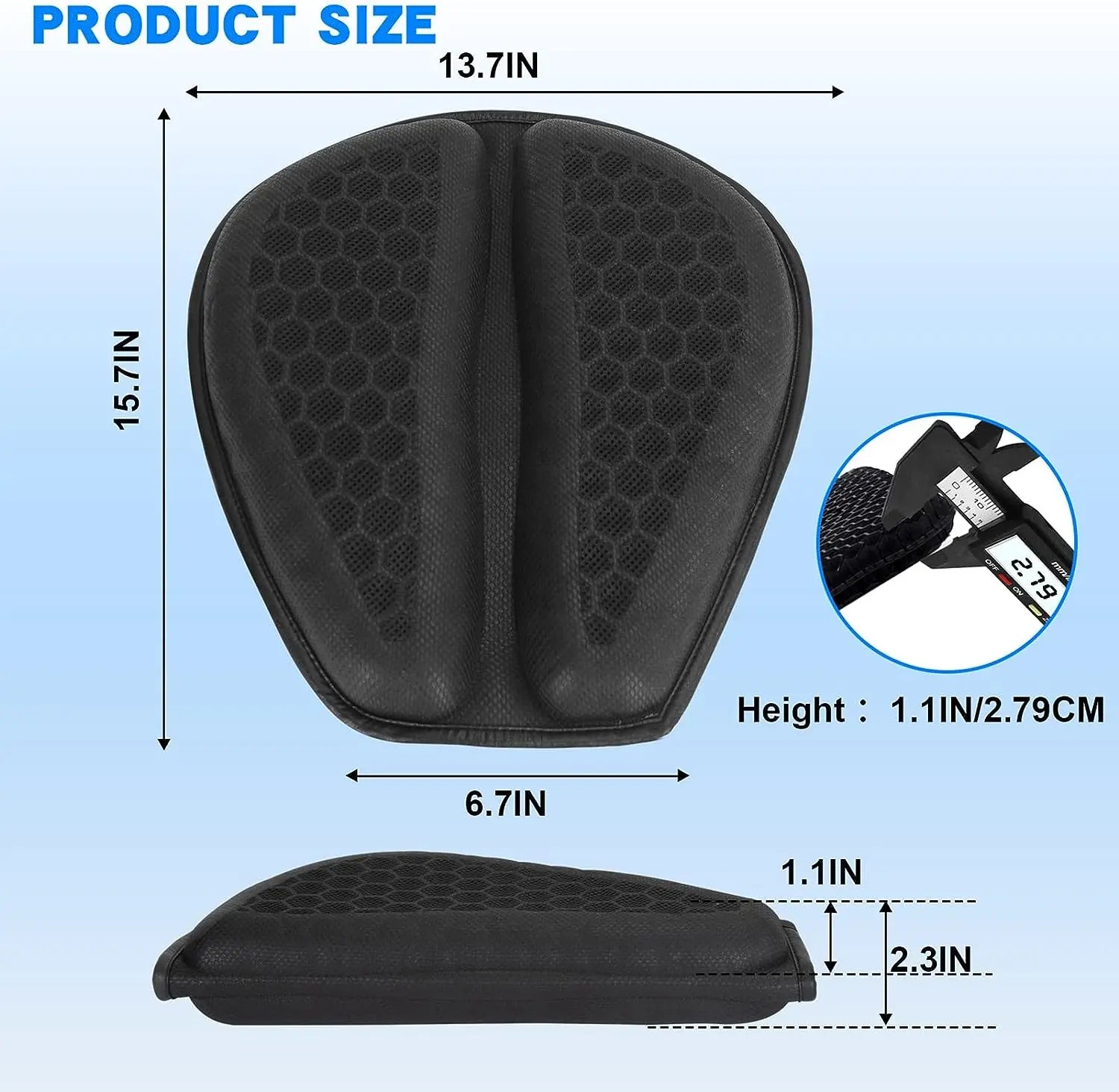Motorcycle Seat Cushion Shock Absorption Decompression Gel Honeycomb 3D Comfortable Universal Motorcycle Seat Cushion