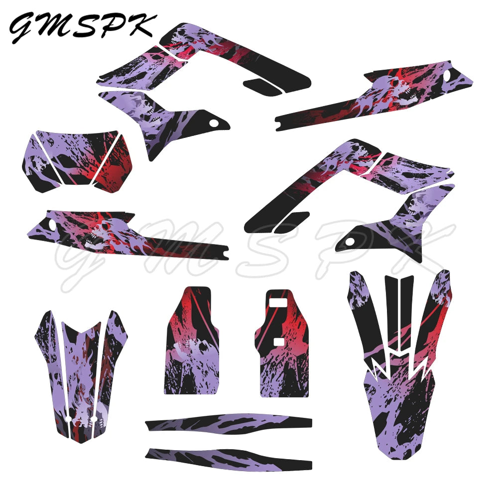 Motocross Team Graphics Background Decal Sticker Kits for Sur-Ron Storm Bee 2023–2024 – Custom Number & Name – PVC – 24 Styles – Glossy / 3D – $70–$92