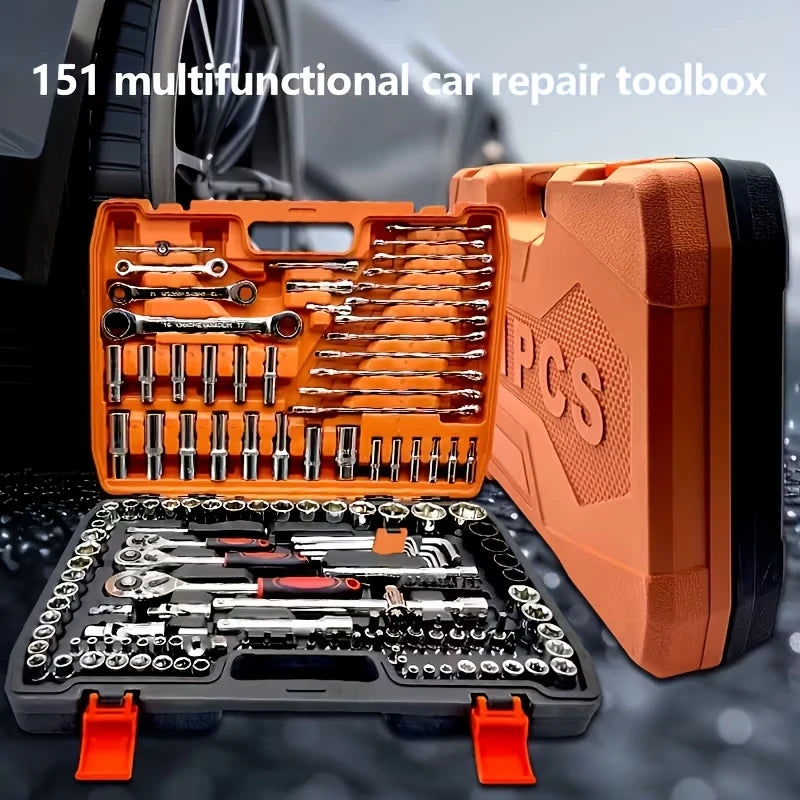 Chrome Vanadium Steel Socket Tool Set – 46Pcs (Red $30 / Black $28) or 151Pcs ($214) – Ratchet Wrench – Auto & Motorcycle Repair