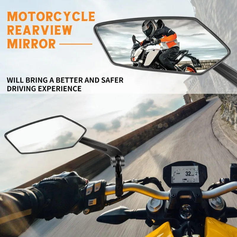 2pcs Motorcycle Rearview Mirror Rotating Side Mirrors Universal Scooter Mirrors for Harley Davidson Road King Glide Softail Dyna