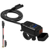 Extractme Waterproof Motorcycle USB Charger – QC3.0 + Type-C 6.4A Power Socket with Voltmeter & Cord