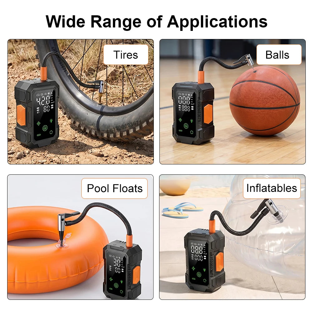 Portable Air Compressor – Cordless Tire Inflator with Digital Display