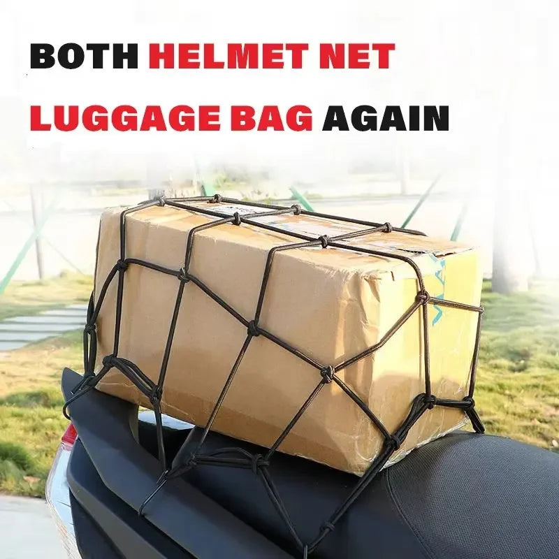 Cargo Net – Reflective Motorcycle Helmet & Luggage Bungee Net