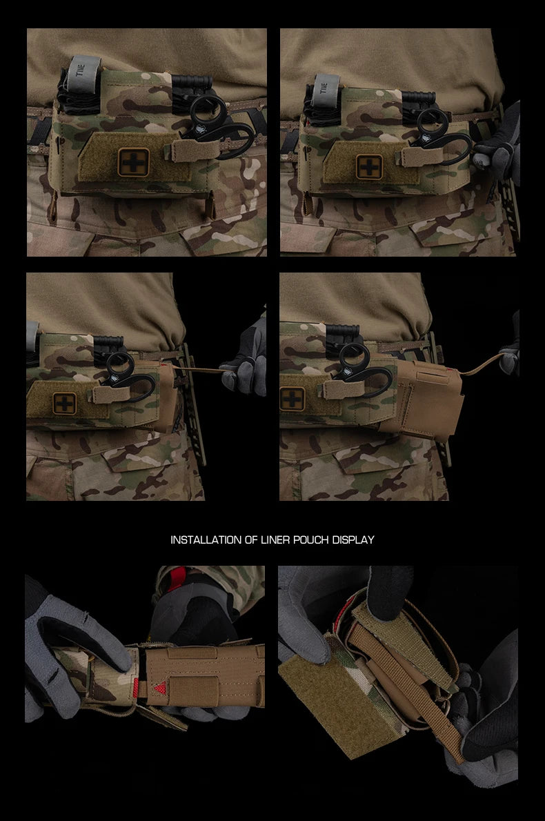 Tactical MD2 Compact Medical Pouch V3 IFAK MOLLE First Aid Trauma Kit for Hunting Camping Patrol Motorcycle Survival