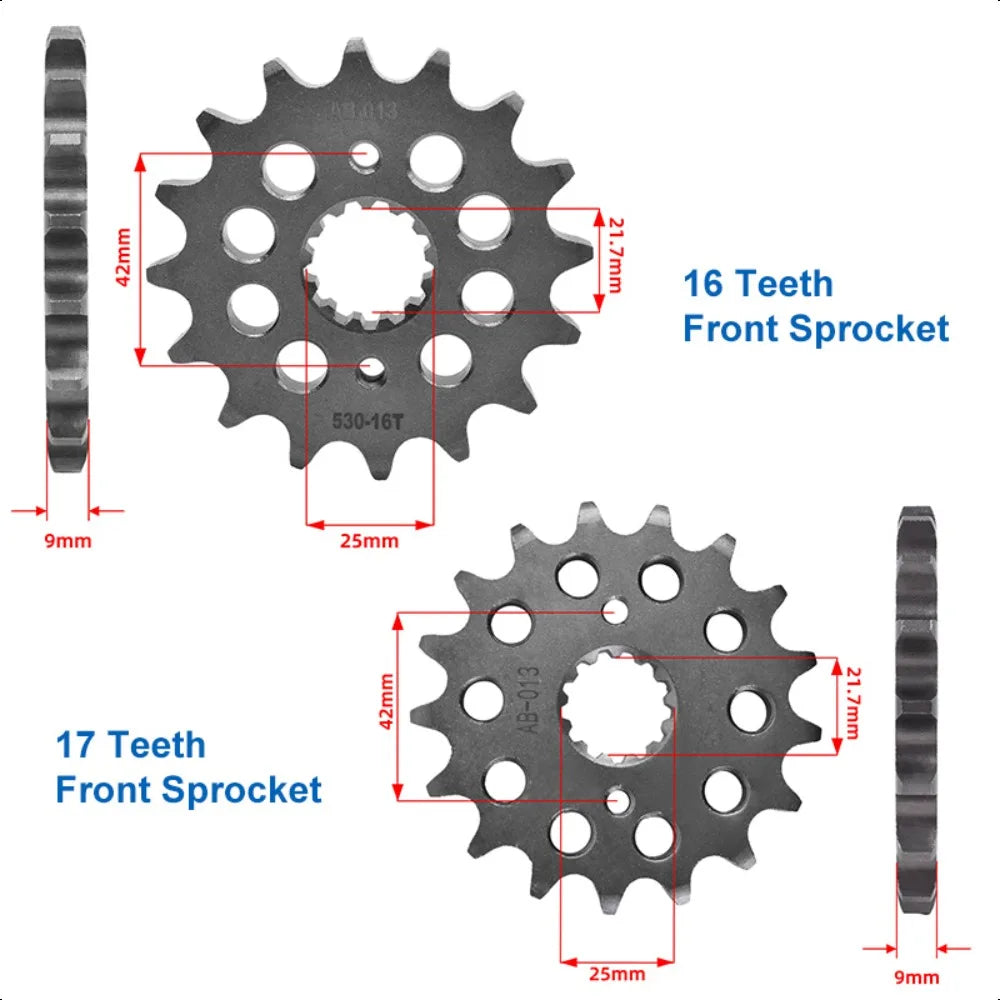 530 Front Sprocket 14T–17T Suzuki GSX