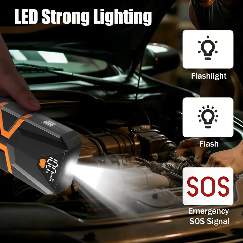 2000A Car Jump Starter – Portable Power Bank Battery Booster for 12V Petrol (6.0L) & Diesel (5.0L)