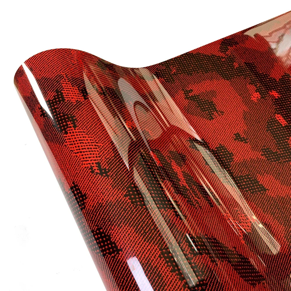 Decorative Vinyl Wrap Film 150cm – Python Camouflage / Carbon Fiber / Auroral Red / Matte Dark Red – Anti-Scratch Waterproof Self-Adhesive PVC – Car Motorcycle Helmet – 10–50cm Wide – $7–46