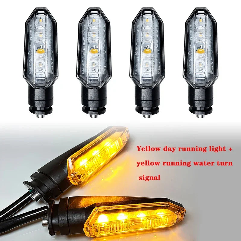 LED Turn Signal Bulbs – 12V Dual Color DRL Amber Flowing Motorcycle Light