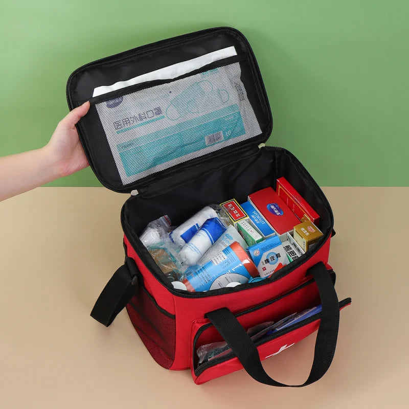 Outdoor Portable First Aid Kit Emergency Bag Household Medicine Storage Bag Partitioned Medical Cabinet Single-Shoulder Backpack