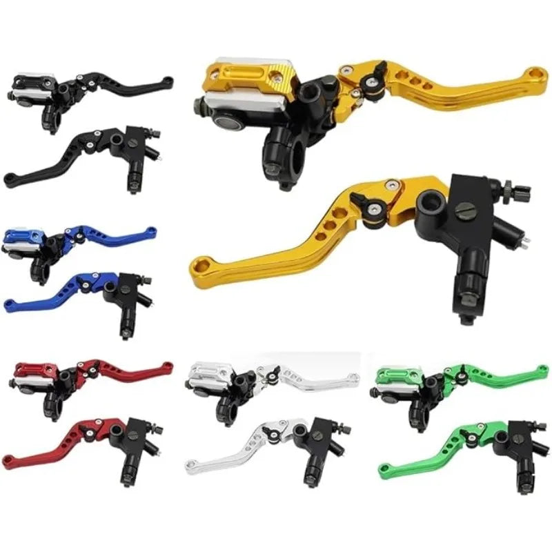Universal 22mm Hydraulic Brake Master Cylinder & Clutch Lever Full Kit – CNC Aluminum – Honda / Yamaha – 6 Colors – $37–$42
