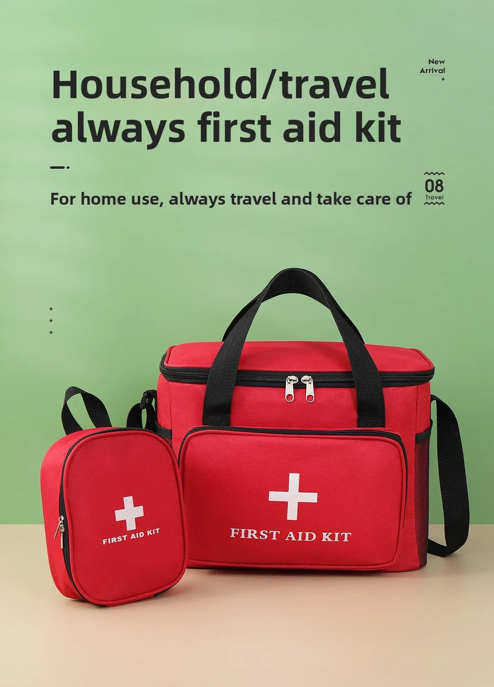Outdoor Portable First Aid Kit Emergency Bag Household Medicine Storage Bag Partitioned Medical Cabinet Single-Shoulder Backpack