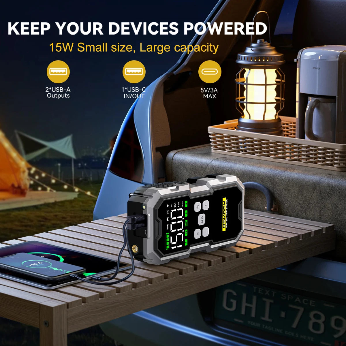 BIUBLE Motorcycle Jump Starter 7000A with Air Compressor Battery Booster 12V Power Bank LED Flashlight Smart Cable Voltage Display