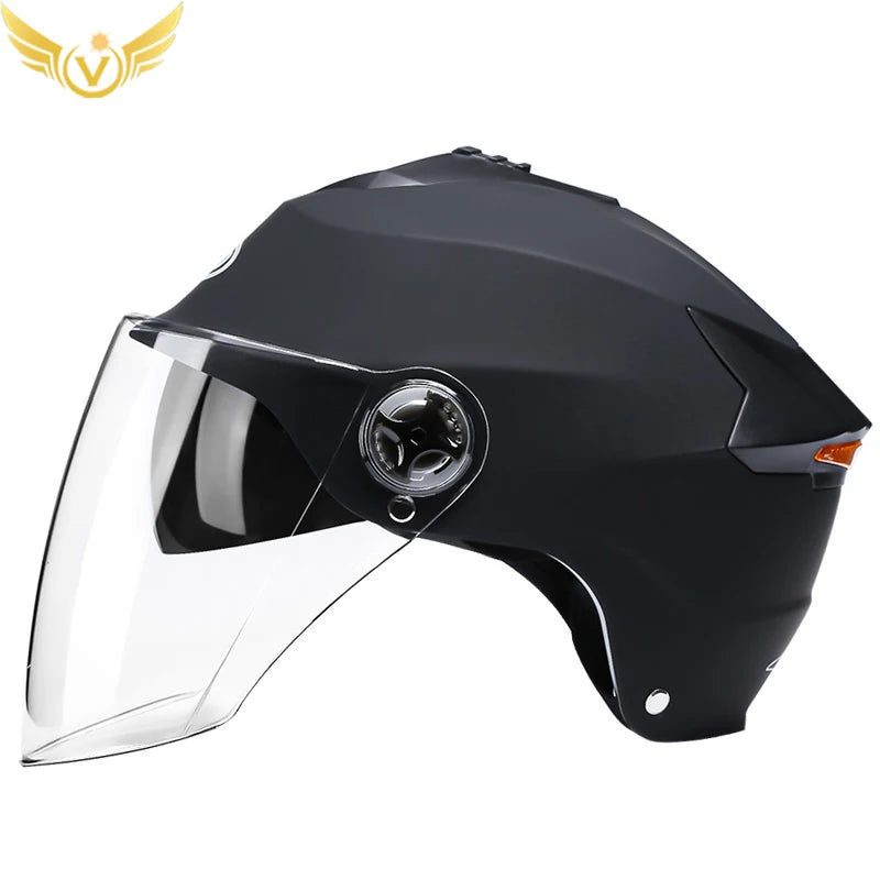 Half Helmets with Rechargeable Double Visor