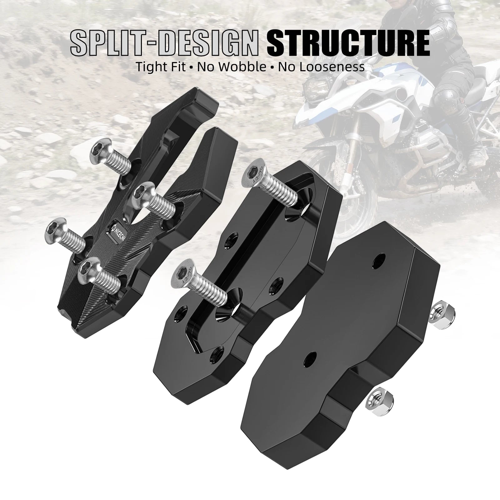 For BMW R1300GS R1300GS Adventure 2024-2025 Replace 4653 1638616 Height Adjustment Suspension Kickstand Side Stand Extension Plate – NICECNC 6061 Billet Aluminum Black