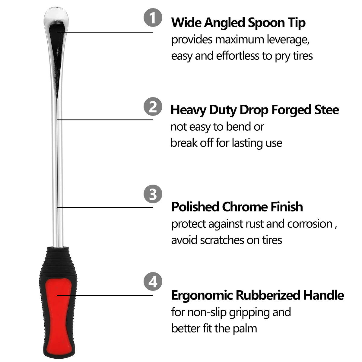 Motorcycle Tire Lever Spoon Kit – Style 1 (4pcs / 6pcs) or Style 2 (13pcs) – 14.5in Tire Irons – $23–30