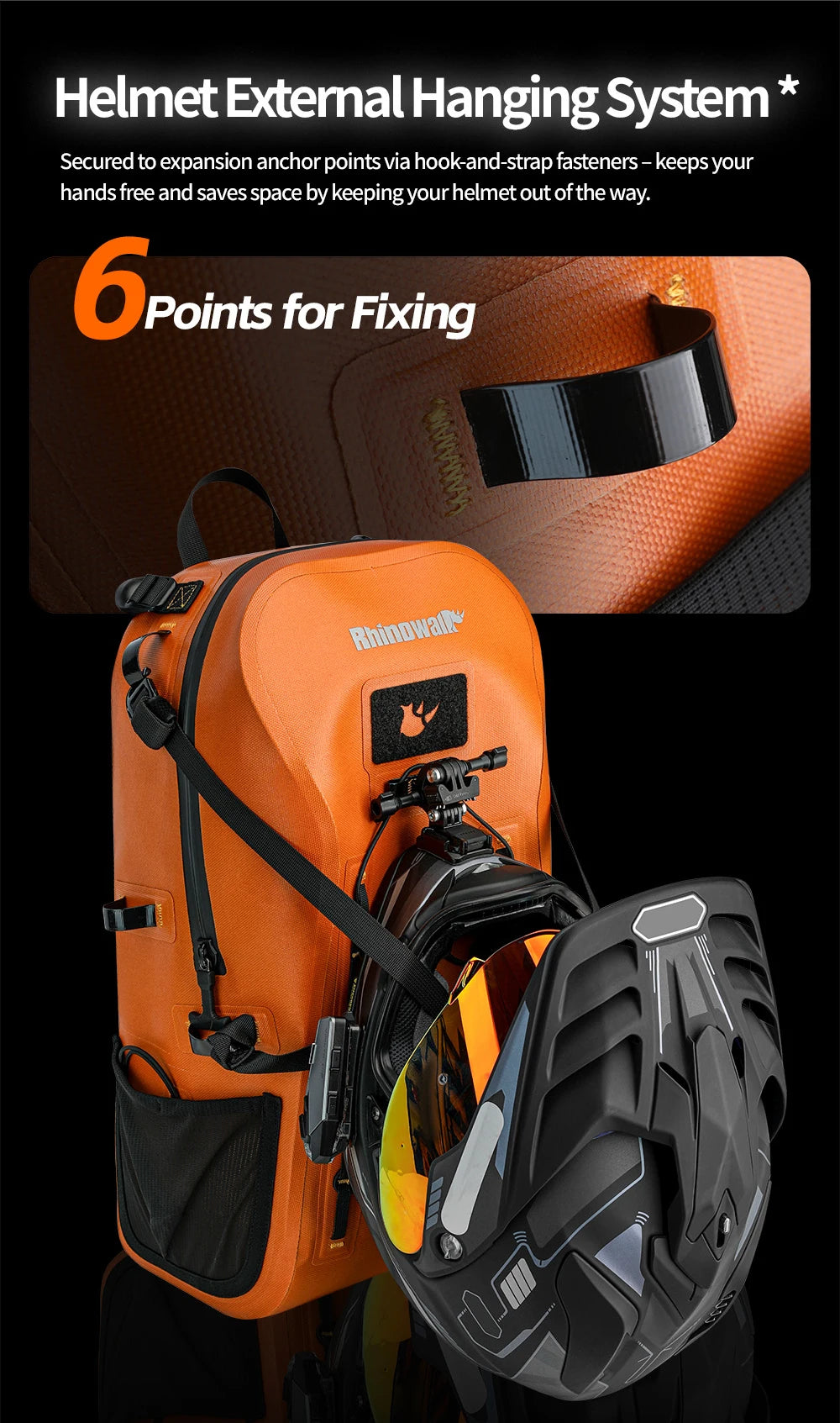 Motorcycle Backpack – Rhinowalk 26L Waterproof Laptop & Helmet Bag